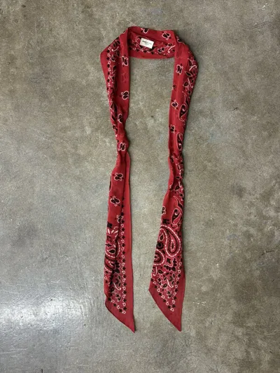 Pre-owned Saint Laurent Red Bandana Scarf Hedi Slimane