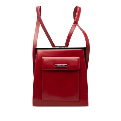 Pre-owned Saint Laurent Red Color Leather Backpack ()