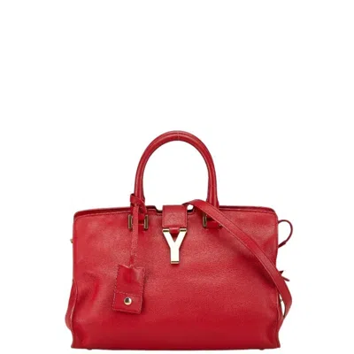 Pre-owned Saint Laurent Red Color Leather Handbag Shoulder Bag ()