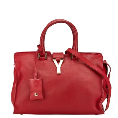 Pre-owned Saint Laurent Red Color Leather Handbag Shoulder Bag ()