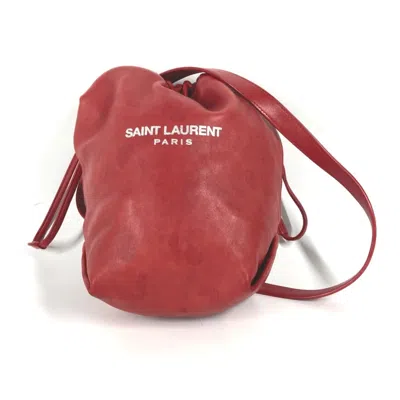 Pre-owned Saint Laurent Red Color Leather Pochette Shoulder Bag ()