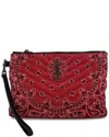 Saint Laurent Red Cotton Lou Lou Clutch (authentic Pre-loved)