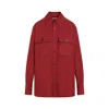 Saint Laurent Saharienne Long-sleeved Shirt In Red