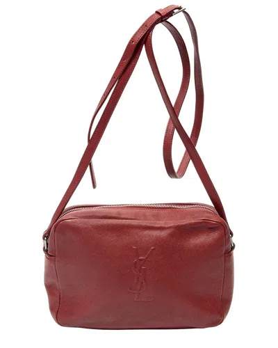 Pre-owned Saint Laurent Red Goatskin Leather Mini Lou Camera Bag (authentic Pre-loved)