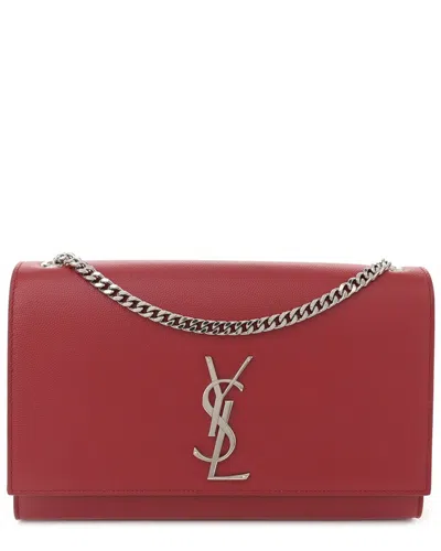 Saint Laurent Red Grain De Poudre Leather Kate Satchel (authentic Pre-loved)