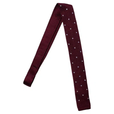 Pre-owned Saint Laurent , Red Knitted Tie With Polkadot Print