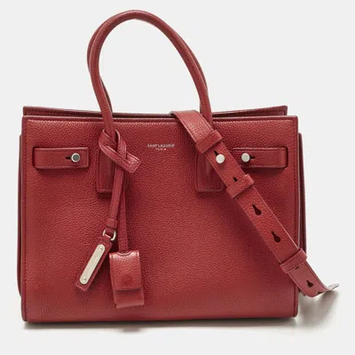 Pre-owned Saint Laurent Red Leather Baby Classic Sac De Jour Tote
