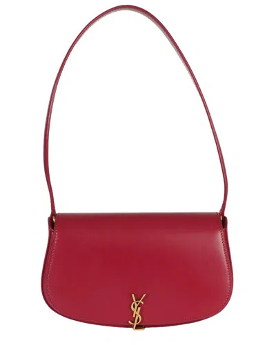 Pre-owned Saint Laurent Red Leather Box Mini Voltaire Shoulder Bag (authentic Pre-loved)