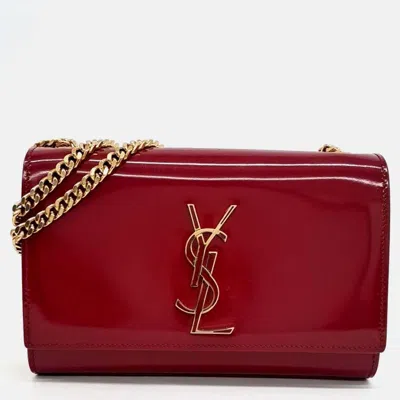 Pre-owned Saint Laurent Red Leather Kate Bag