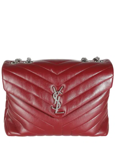 Saint Laurent Red Leather Medium Loulou Chain Bag (authentic Pre-loved)
