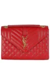Saint Laurent Red Matelasse Leather Monogram Medium Envelope Chain Bag  (authentic Pre-loved) In Red