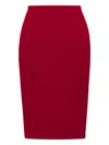 Saint Laurent Mid-rise Pencil Skirt In Satin Clothing In Red