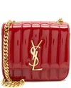 Saint Laurent Red Patent Leather Monogram Vicky Small Shoulder Bag (authentic  Pre-loved)