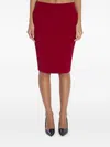 Saint Laurent Fitted Midi And Knee-length Skirt In Red