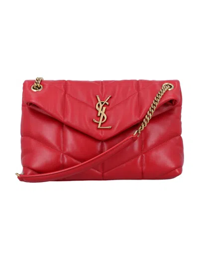 Saint Laurent Red Puffer Small Shoulder Bag