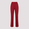 Saint Laurent Cotton-twill Straight-leg Pants In Red