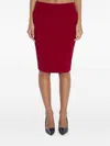 Saint Laurent Fitted Midi And Knee-length Skirt In Red