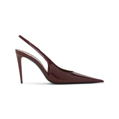 Saint Laurent Wood Guermantes Pumps In Brown