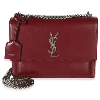Pre-owned Saint Laurent Red Smooth Calfskin Medium Sunset Chain Bag