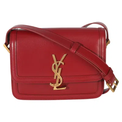Pre-owned Saint Laurent Red Smooth Calfskin Small Solferino Satchel