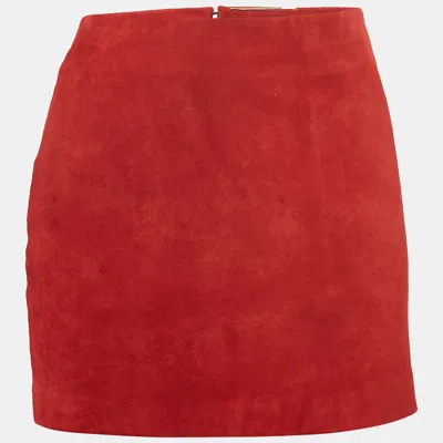 Pre-owned Saint Laurent Red Suede Mini Skirt S