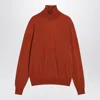 Saint Laurent Turtleneck Wool Sweater In Brown