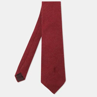 Pre-owned Saint Laurent Red Wool Blend Heather Mist Neck Tie