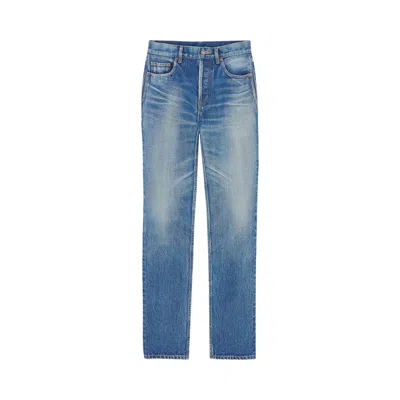 Pre-owned Saint Laurent Relax Straight 'ever Vintage Blue' | Women's Size 28