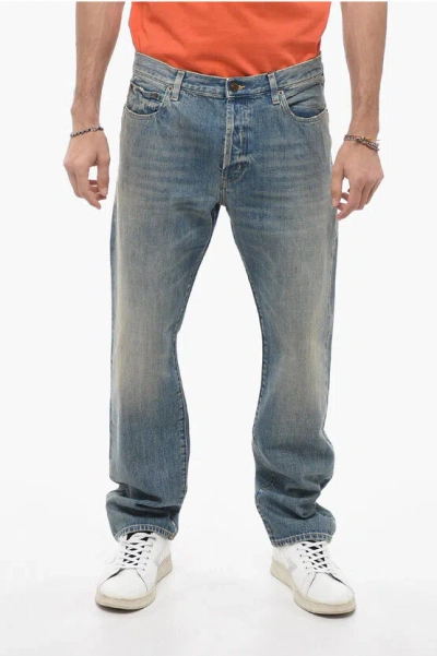 Saint Laurent Relaxed-fit Denims With Stonewash Effect In Blue
