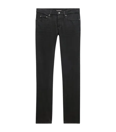 Saint Laurent Mid-rise Relaxed Slim Jeans In Black