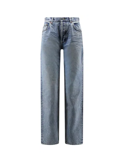 Saint Laurent Relaxed Straight Jeans In Blue