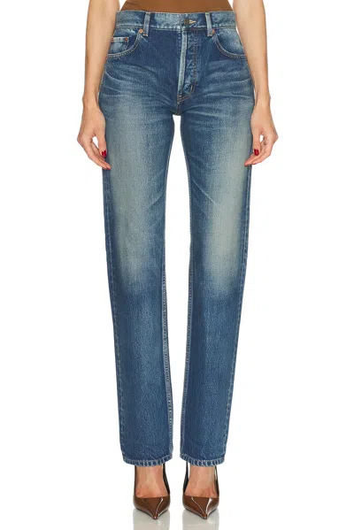Saint Laurent Relaxed Straight Leg In Blue