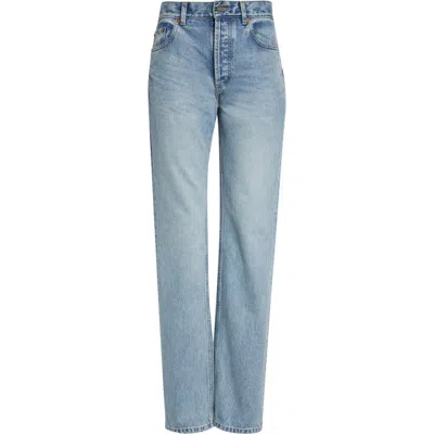 Saint Laurent Relaxed Straight Leg Jeans In Blue