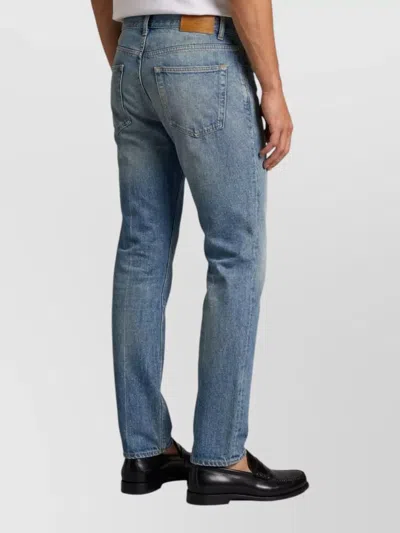 Saint Laurent Relaxed Tapered Denim Jeans In Blue