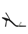 Saint Laurent Rendez-vous Slingback Snadals In Black