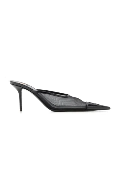 Saint Laurent Resille Kitten Heels In Black