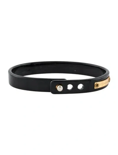 Pre-owned Saint Laurent Resin Bangle Bracelet, 7.75" In Black