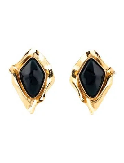 Pre-owned Saint Laurent Resin Clip-on Drop Earrings In Multicolor