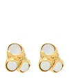 Saint Laurent Resin-detail Clip-on Earrings In Brown