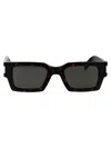 Saint Laurent Resin Havana Crystal Sunglasses In Black