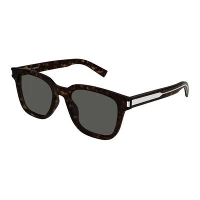 Saint Laurent Resin Havana Sunglasses In Brown