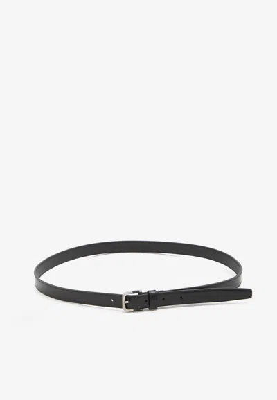 Saint Laurent Resin-insert Leather Belt In Black
