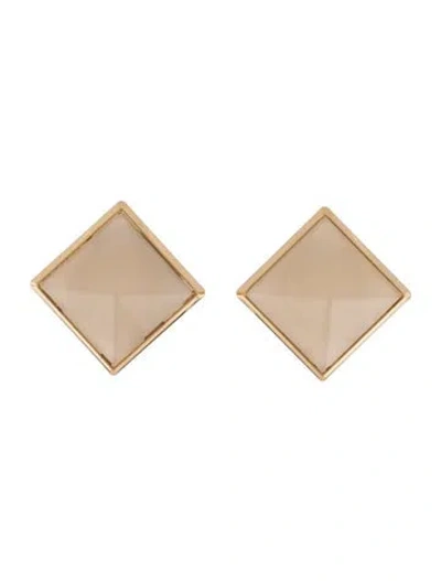Pre-owned Saint Laurent Resin Pyramid Clip-on Earrings In Multicolor