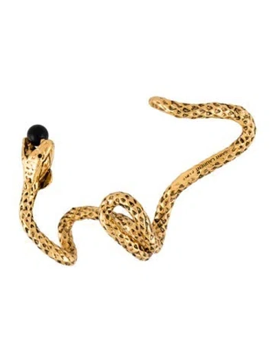 Pre-owned Saint Laurent Resin Snake Single Ear Cuff Earring In Multi
