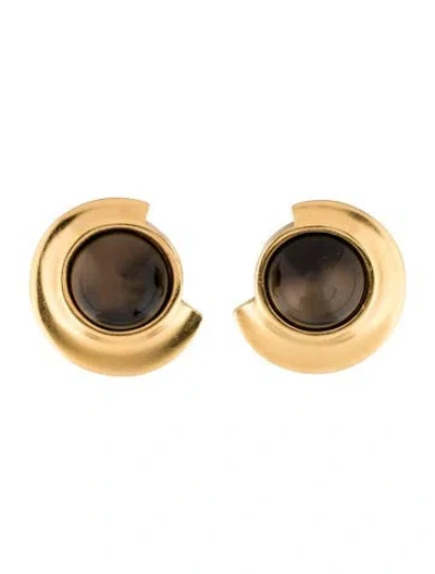 Pre-owned Saint Laurent Resin Stud Earrings In Black