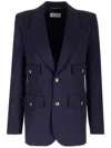 Saint Laurent Responsible Wool Jacket Jackets Blue In Blue