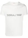 Saint Laurent Reverse Logo T-shirt In Neutrals