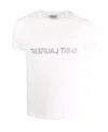 Saint Laurent Reverse Logo T-shirt 'naturel/noir' In White