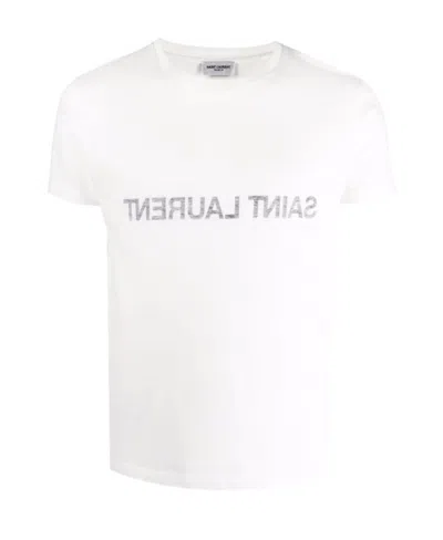 SAINT LAURENT SAINT LAURENT LOGO PRINTED CREWNECK T-SHIRT