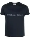 Saint Laurent Reverse Logo T-shirt In Black